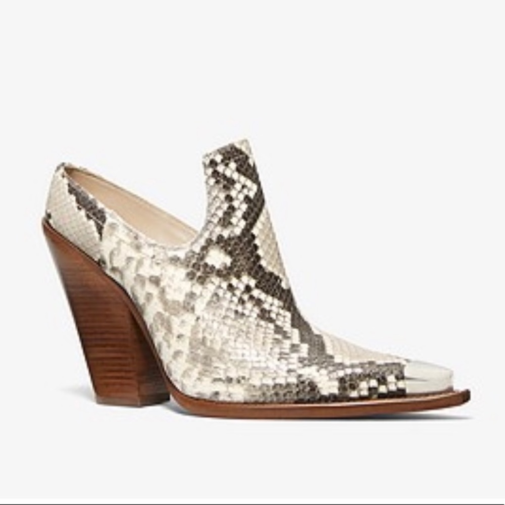 Michael Kors Collection Python Embossed Leather Mule